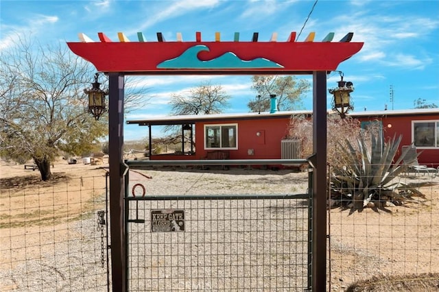 exterior details featuring a gate