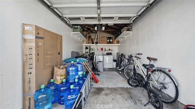 garage featuring washer and dryer
