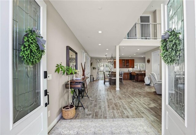 13083 Via Tuscany, Riverside, CA 92503 - entrance foyer featuring light wood-style floors, baseboards, and recessed lighting