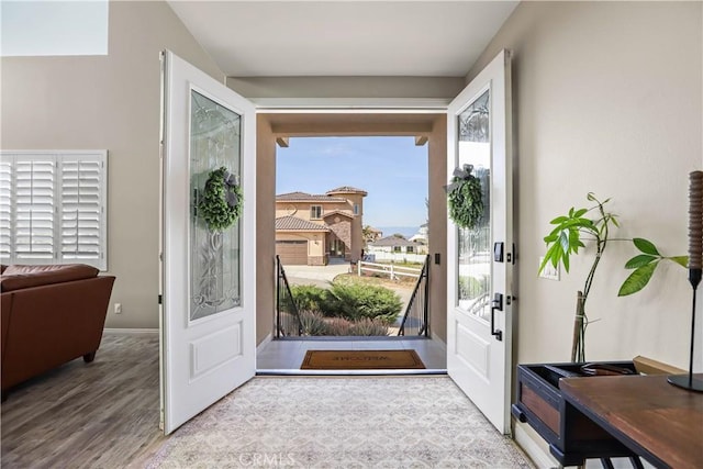 13083 Via Tuscany, Riverside, CA 92503 - entrance foyer with wood finished floors and baseboards