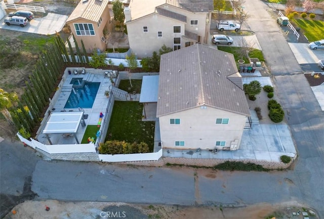 13083 Via Tuscany, Riverside, CA 92503 - aerial view of property and surrounding area featuring a pool