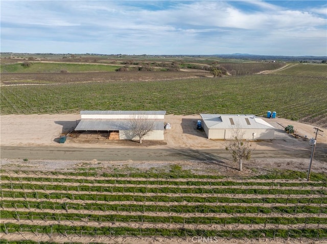 aerial view with a rural view