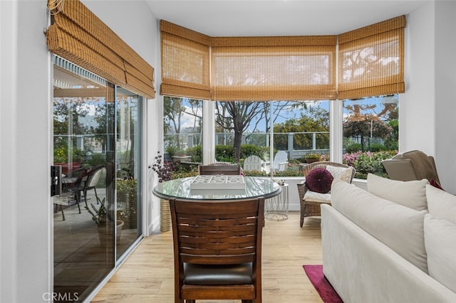 25382 Village Rd, Dana Point, CA 92629 - sunroom featuring wood finished floors, healthy amount of natural light, and a wooden deck
