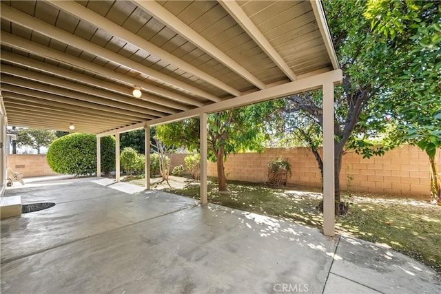 view of patio with a fenced backyard