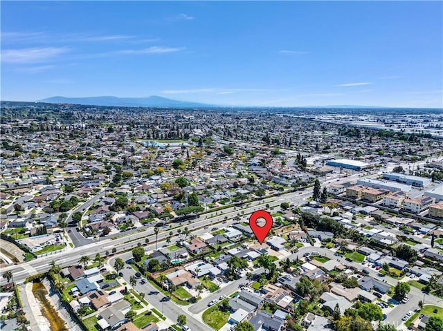 aerial view featuring a mountain view