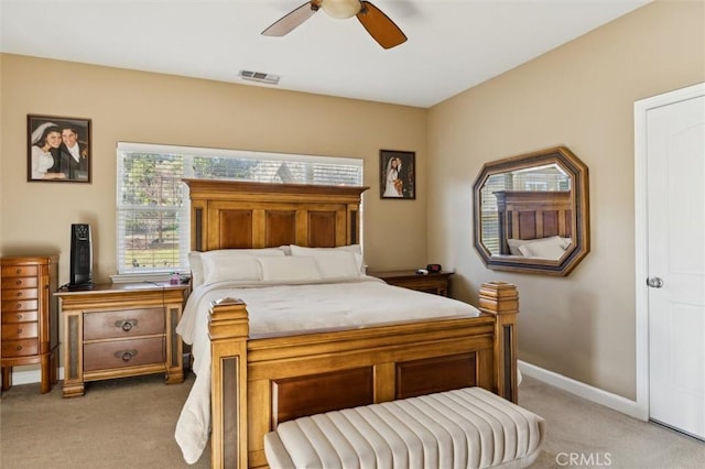 1100 N Ferrocarril Rd, Atascadero, CA 93422 - bedroom with light carpet, a ceiling fan, and baseboards