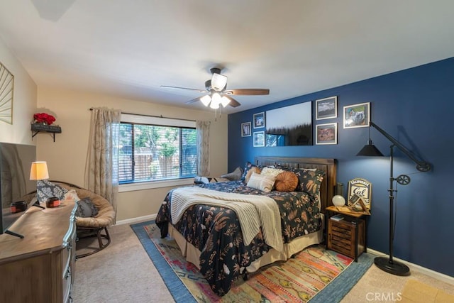 5270 E Anaheim Rd Unit 2, Long Beach, CA 90815 - carpeted bedroom featuring baseboards and ceiling fan