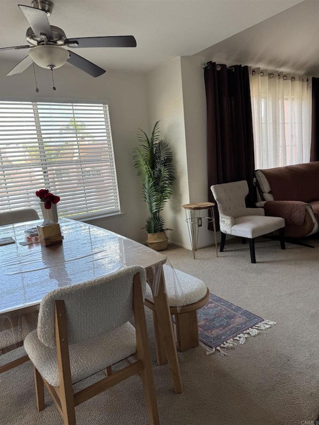 12090 Calle De Montana Unit 251, El Cajon, CA 92019 - carpeted dining room featuring a ceiling fan