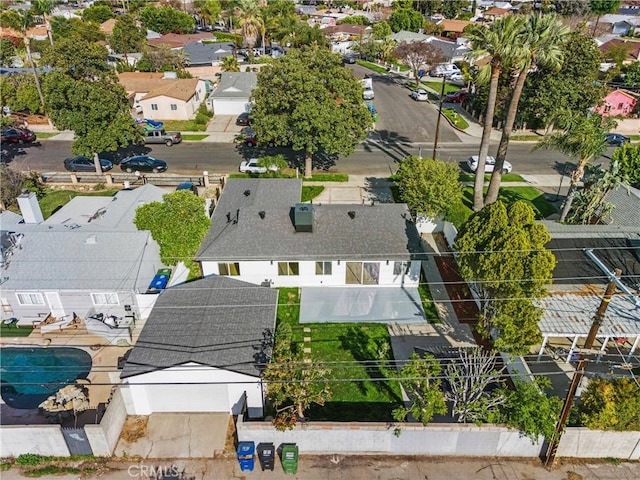 aerial view with a residential view