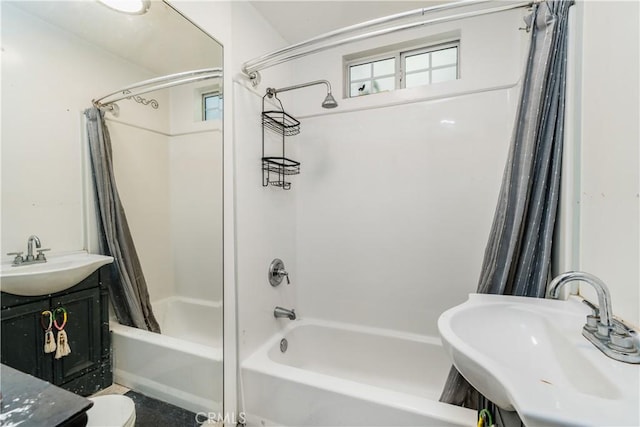 1361 W Vernon Ave, Los Angeles, CA 90037 - full bathroom featuring shower / bath combo with shower curtain and a sink
