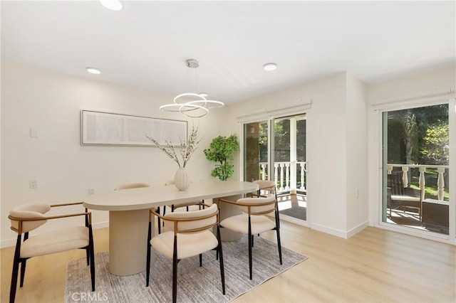 2405 Via Mariposa W Unit 1B, Laguna Woods, CA 92637 - dining room featuring light wood-style floors, baseboards, and recessed lighting