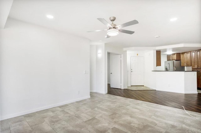 11365 Affinity Ct Unit 192, San Diego, CA 92131 - unfurnished living room featuring ceiling fan and recessed lighting
