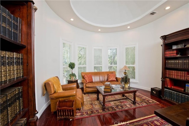 22751 Plummer St, Chatsworth, CA 91311 - living area with wood-type flooring, visible vents, baseboards, and recessed lighting