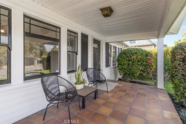 view of patio with a porch