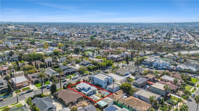 aerial view with a residential view
