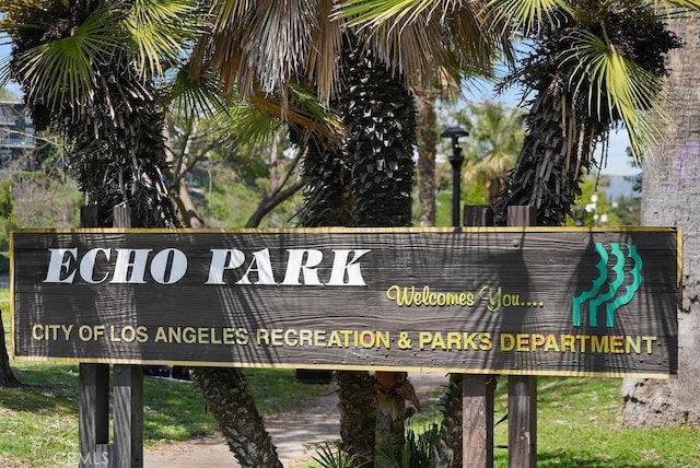 view of community sign