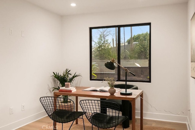 1315 W Cannon Dr, Los Angeles, CA 90026 - home office with recessed lighting, baseboards, and wood finished floors