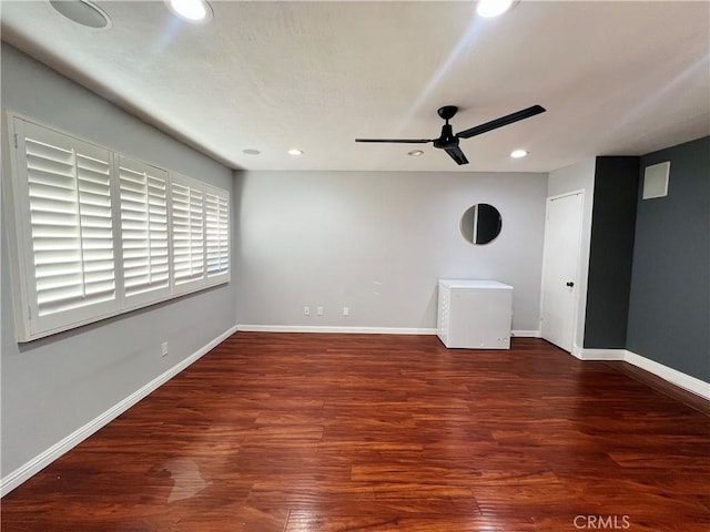17760 Palo Verde Ave Unit 27, Cerritos, CA 90703 - unfurnished room featuring wood finished floors, ceiling fan, baseboards, and recessed lighting
