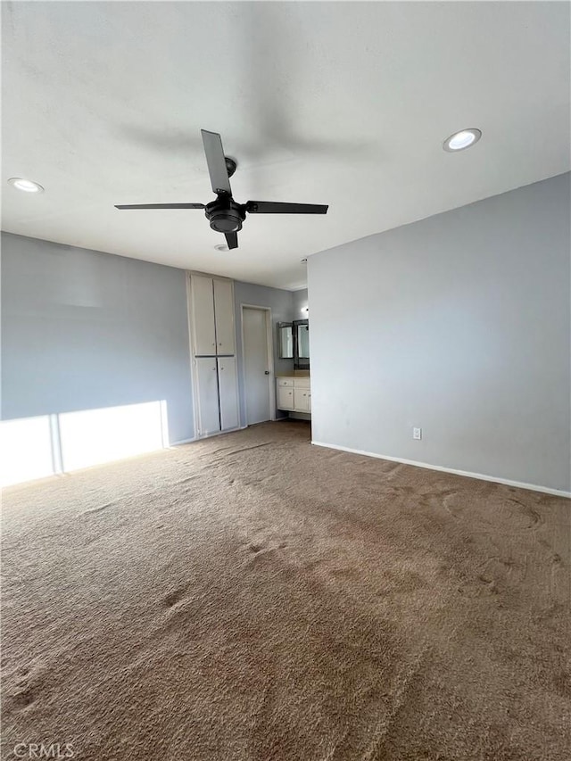 17760 Palo Verde Ave Unit 27, Cerritos, CA 90703 - interior space with ceiling fan, baseboards, carpet, and recessed lighting