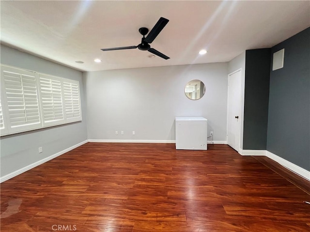 17760 Palo Verde Ave Unit 27, Cerritos, CA 90703 - unfurnished room with ceiling fan, recessed lighting, wood finished floors, and baseboards