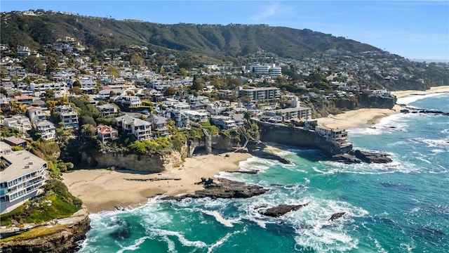 31706 Seacliff Dr, Laguna Beach, CA 92651 - drone / aerial view with a water and mountain view