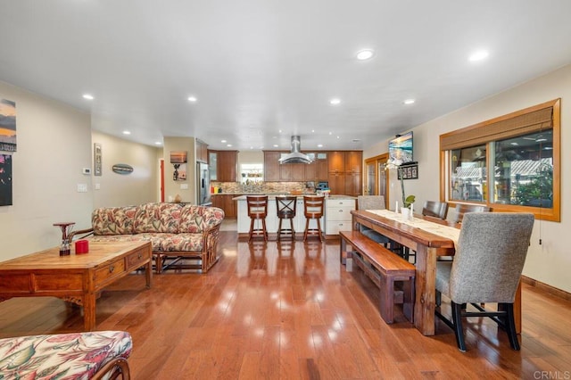 2722 Penkea Dr, Oceanside, CA 92054 - dining area with light wood-style flooring and recessed lighting