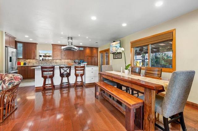 2722 Penkea Dr, Oceanside, CA 92054 - dining area with recessed lighting and dark wood finished floors