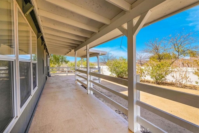 view of patio / terrace featuring an exterior structure and an outbuilding