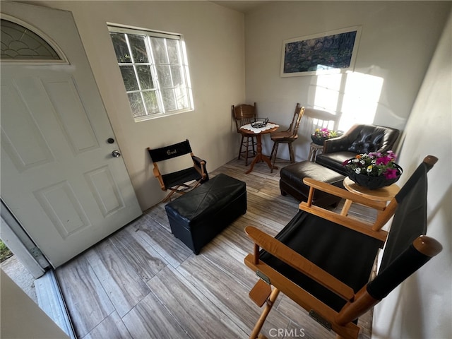 sitting room featuring wood finished floors