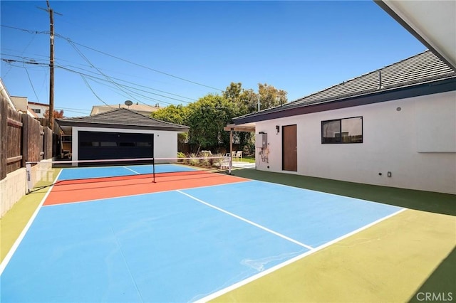 5306 Maricopa St, Torrance, CA 90503 - view of tennis court featuring community basketball court and an outbuilding