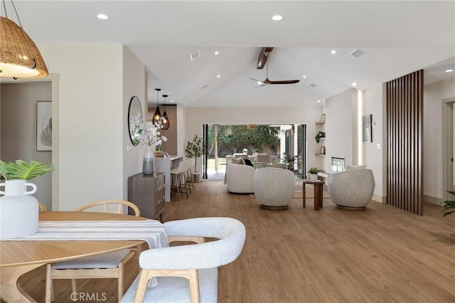 5306 Maricopa St, Torrance, CA 90503 - living room with light wood-style floors, ceiling fan, and recessed lighting