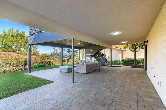 view of patio / terrace with an outdoor living space
