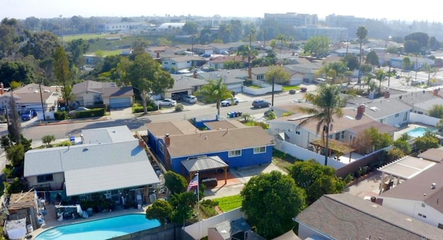 7162 Beagle St, San Diego, CA 92111 - aerial perspective of suburban area with a pool