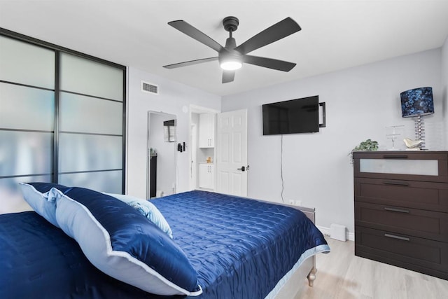 7162 Beagle St, San Diego, CA 92111 - bedroom with wood finished floors, baseboards, and ceiling fan