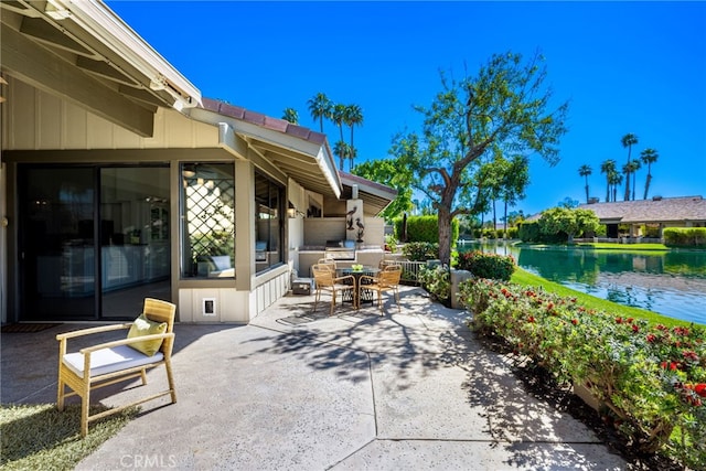 view of patio with exterior kitchen