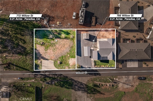 766 Willow St, Paradise, CA 95969 - map / location featuring property parcel outlined
