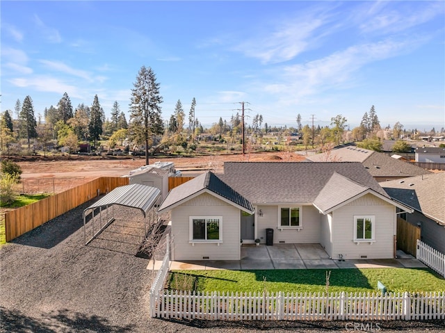 766 Willow St, Paradise, CA 95969 - rear view of property featuring a yard, a patio, and a fenced backyard