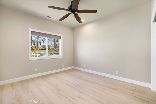 766 Willow St, Paradise, CA 95969 - unfurnished room featuring baseboards, ceiling fan, light wood-style floors, and visible vents