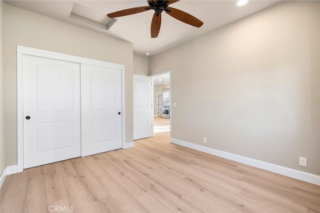 766 Willow St, Paradise, CA 95969 - unfurnished bedroom featuring light wood finished floors, attic access, and baseboards