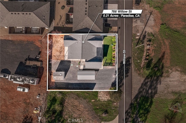 766 Willow St, Paradise, CA 95969 - aerial overview of property's location featuring property boundaries highlighted