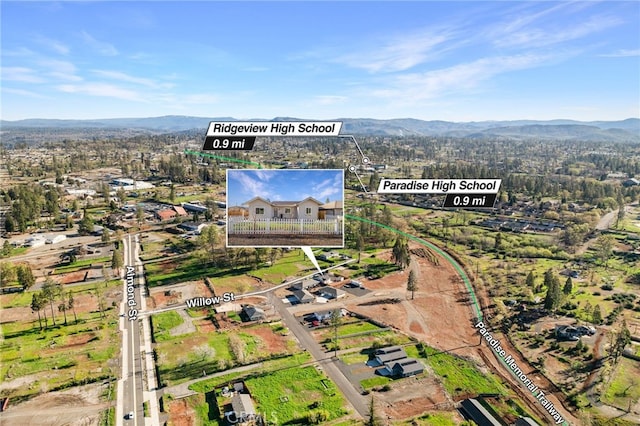 766 Willow St, Paradise, CA 95969 - bird's eye view featuring a mountain view