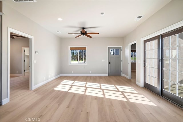 766 Willow St, Paradise, CA 95969 - unfurnished room with ceiling fan, baseboards, light wood finished floors, and recessed lighting