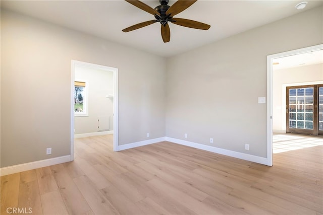 766 Willow St, Paradise, CA 95969 - spare room with ceiling fan, baseboards, and light wood-type flooring