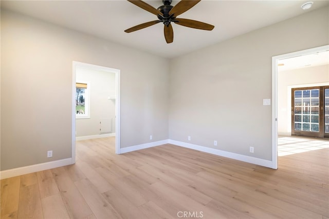 766 Willow St, Paradise, CA 95969 - unfurnished room with light wood finished floors, ceiling fan, and baseboards