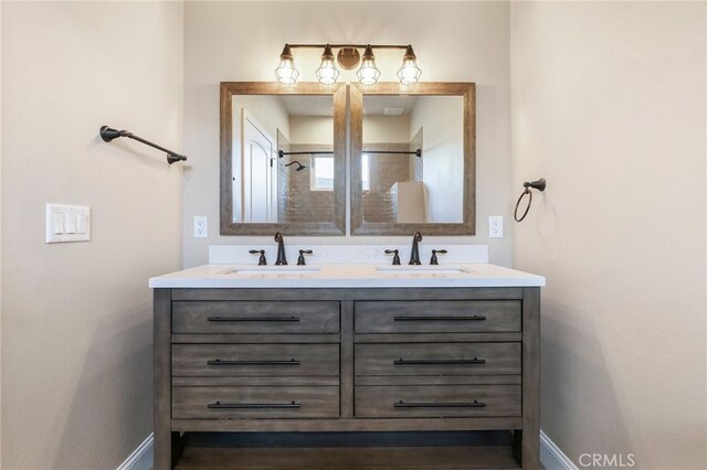 766 Willow St, Paradise, CA 95969 - bathroom featuring double vanity and a shower
