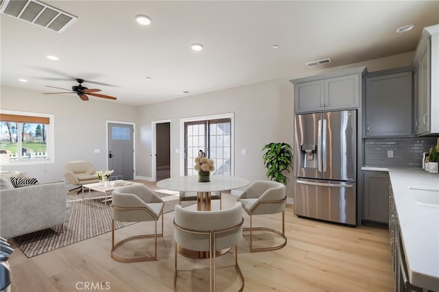 766 Willow St, Paradise, CA 95969 - dining area with a healthy amount of sunlight, light wood-type flooring, and visible vents