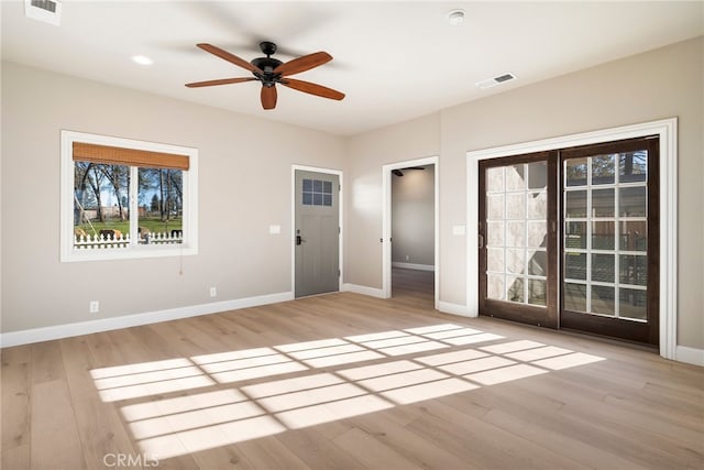 766 Willow St, Paradise, CA 95969 - empty room with ceiling fan, light wood-type flooring, and a smoke detector