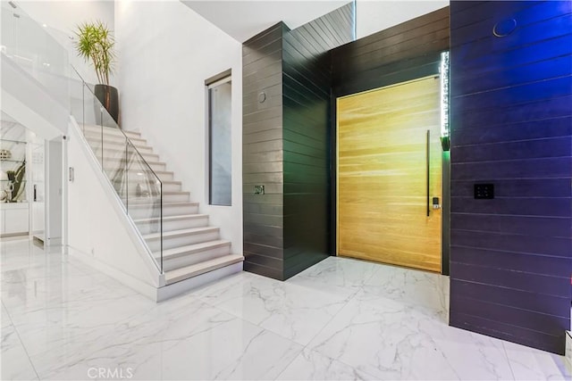 exterior space featuring stairway