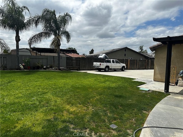 view of yard with fence