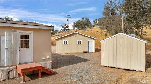 view of shed